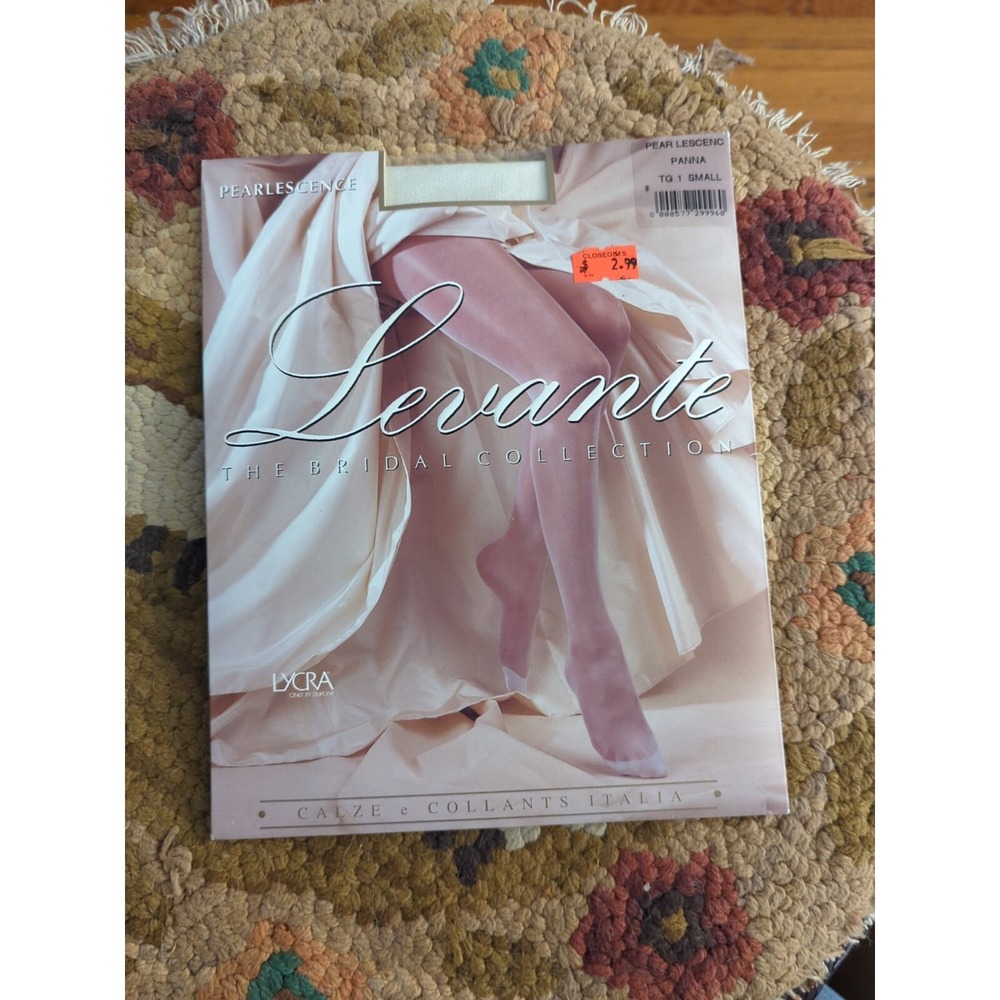 New Levante Bridal Wedding Ivory Pearlescence Pantyhose Panna 1 Small Made Italy